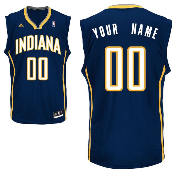 Men Adidas Indiana Pacers Custom Replica Road Navy NBA Jersey